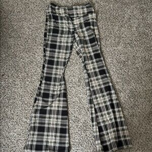 No Boundaries Checkered Pants in Black and Tan